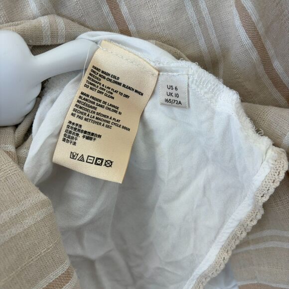 Vtg Anthropologie Beige Stripe Skirt US 6 Button Front Cottagecore Western Rodeo - Picture 7 of 10